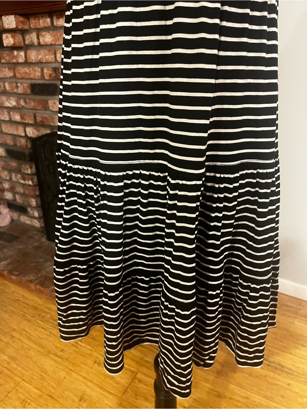 Max Studio Black & White Striped Tiered Midi Dress - Picture 3 of 7